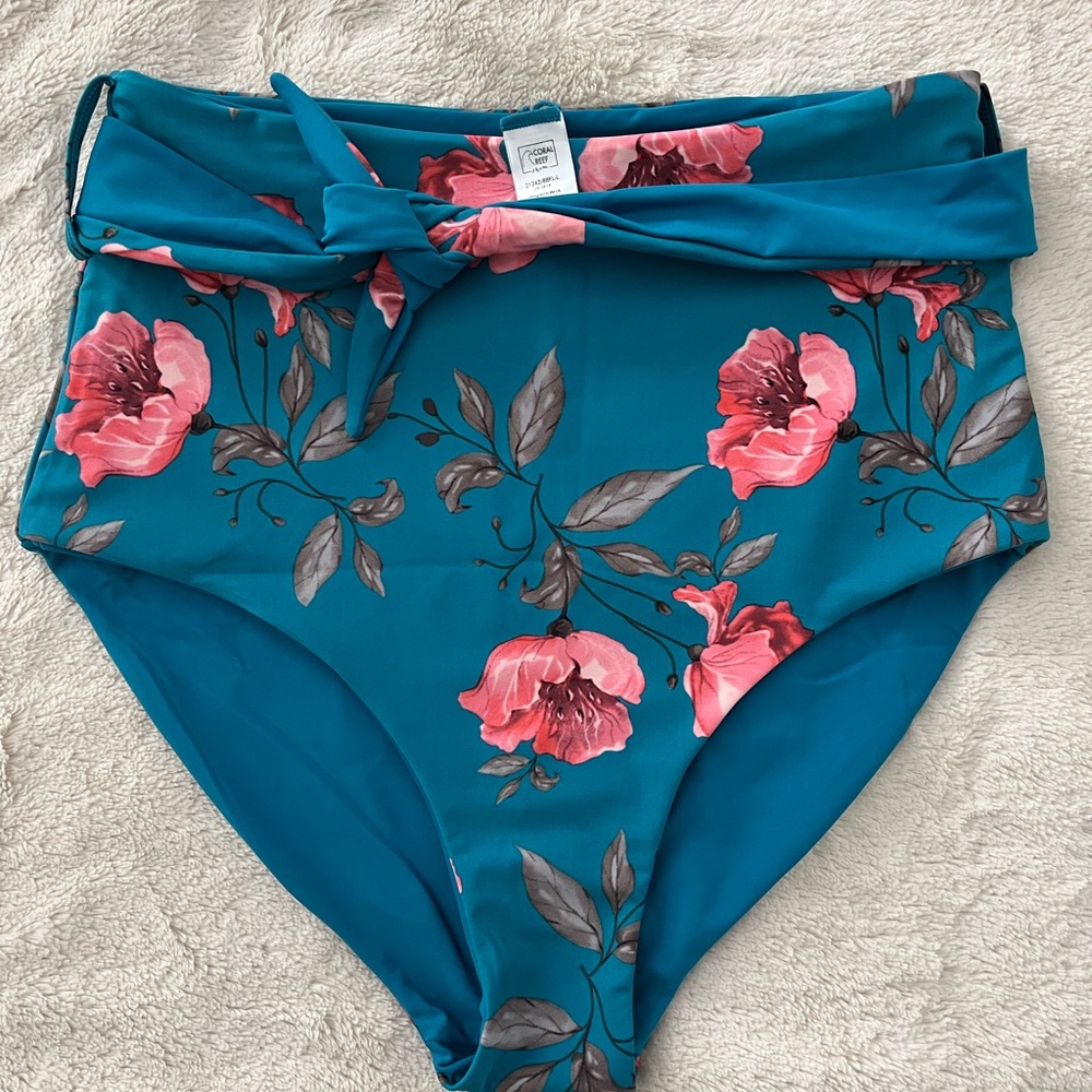 Coral Reef Swim Nori reversible high-waisted swim bottoms